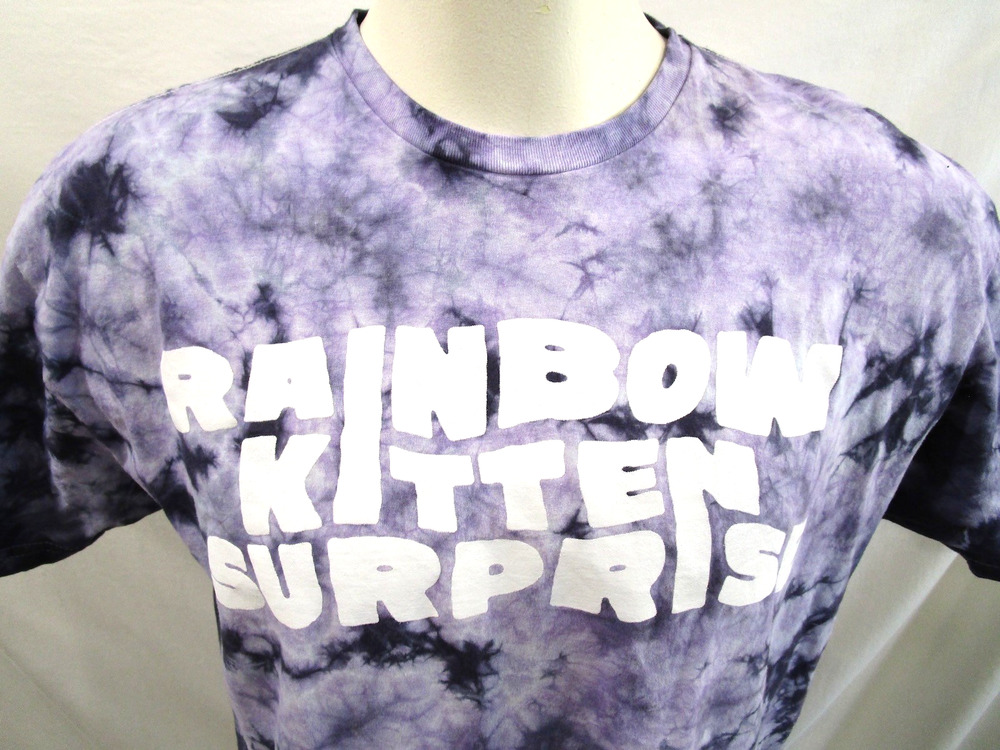 Rainbow Kitten Surprise Purple Tie Dye T-Shirt Men Sz XL